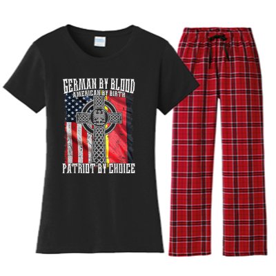 German By Blood American By Birth Patriot By Choice Women's Flannel Pajama Set