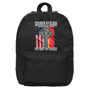 German By Blood American By Birth Patriot By Choice 16 in Basic Backpack