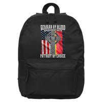 German By Blood American By Birth Patriot By Choice 16 in Basic Backpack