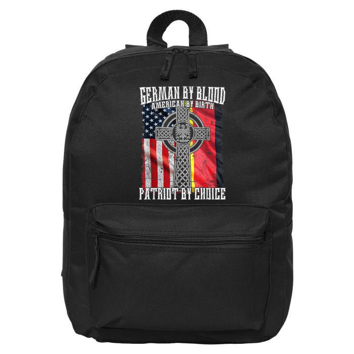 German By Blood American By Birth Patriot By Choice 16 in Basic Backpack