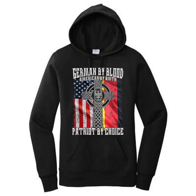 German By Blood American By Birth Patriot By Choice Women's Pullover Hoodie