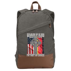 German By Blood American By Birth Patriot By Choice Cotton Canvas Backpack