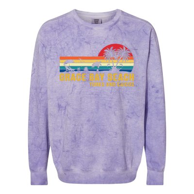 Grace Bay Beach Turks & Caicos Sea Turtle Colorblast Crewneck Sweatshirt