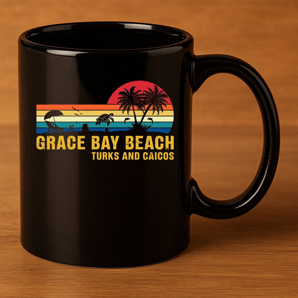Grace Bay Beach Turks & Caicos Sea Turtle 11oz C Handle Ceramic Mug