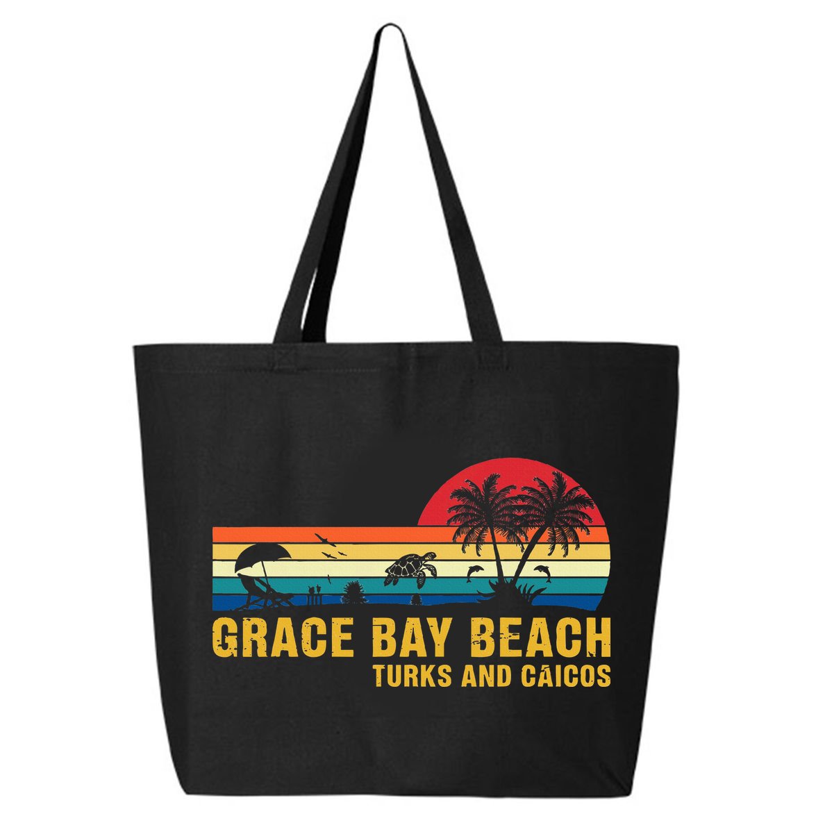 Grace Bay Beach Turks & Caicos Sea Turtle 25L Jumbo Tote