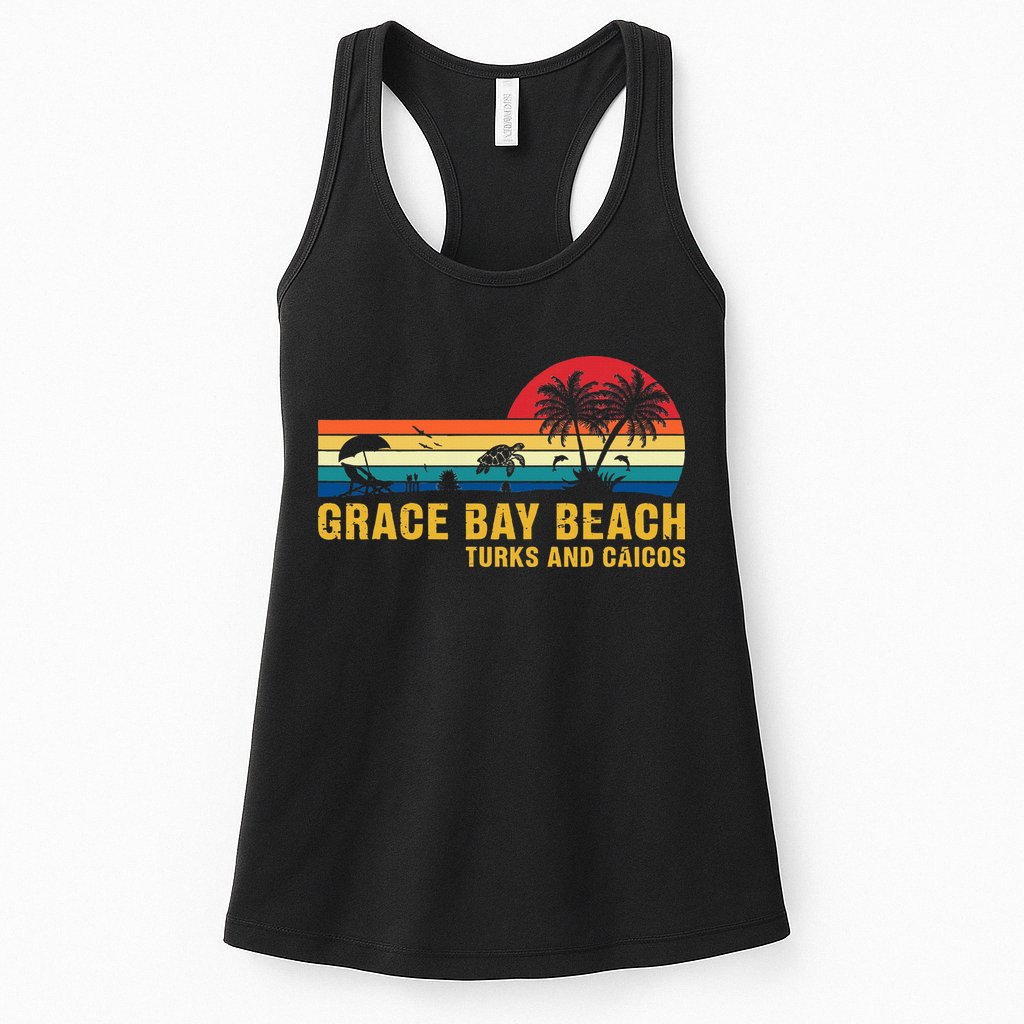 Grace Bay Beach Turks & Caicos Sea Turtle Womens Tank Top