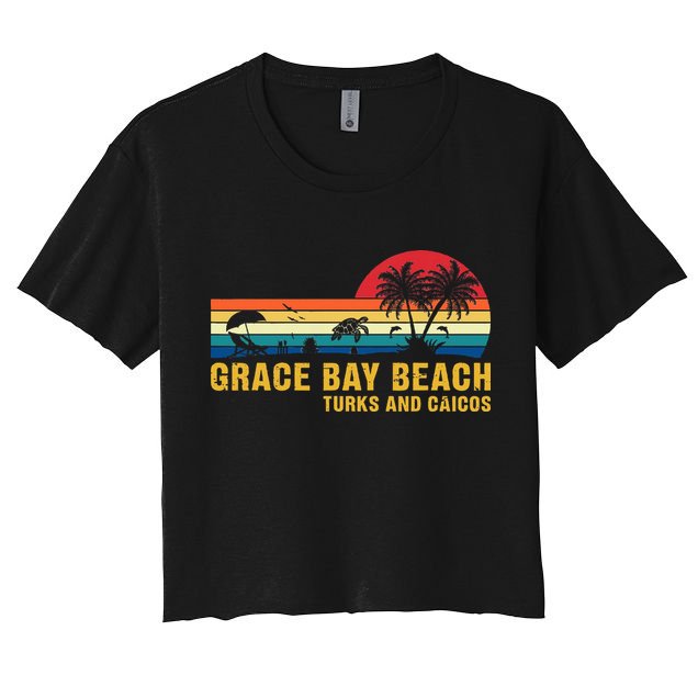 Grace Bay Beach Turks & Caicos Sea Turtle Crop Top