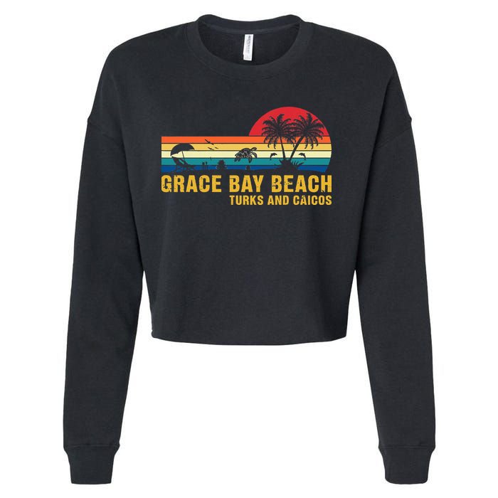 Grace Bay Beach Turks & Caicos Sea Turtle Cropped Pullover Crew