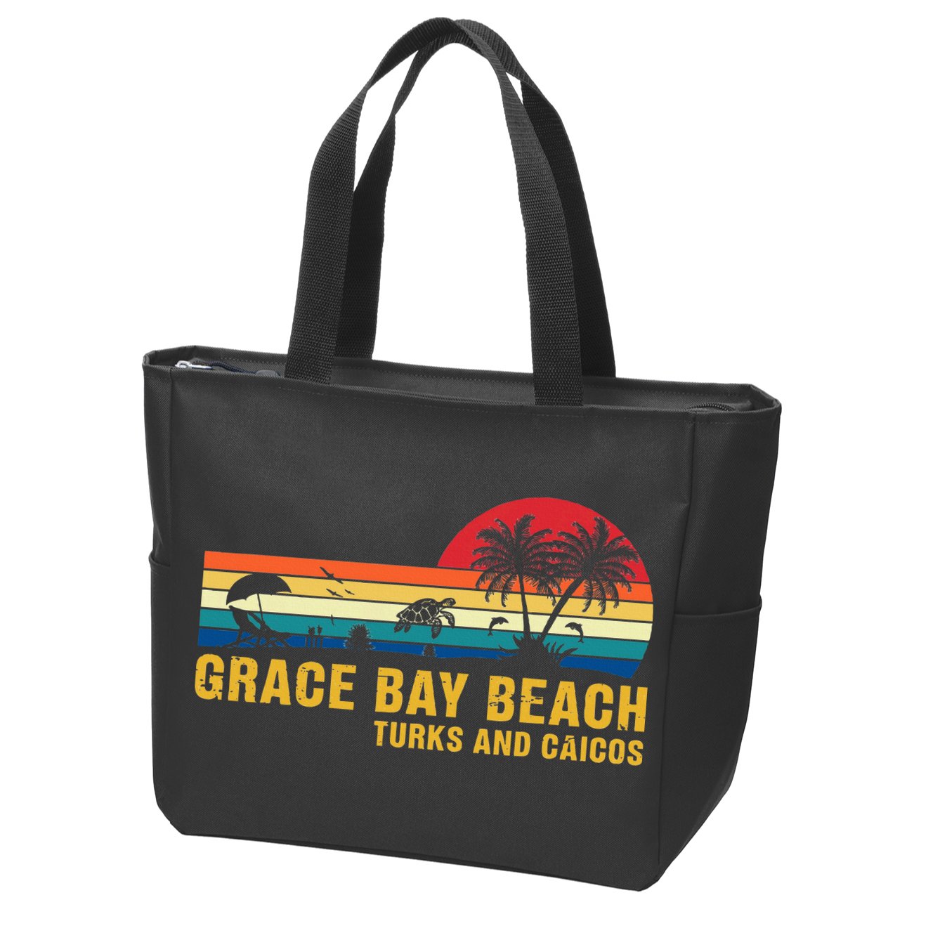 Grace Bay Beach Turks & Caicos Sea Turtle Zip Tote Bag