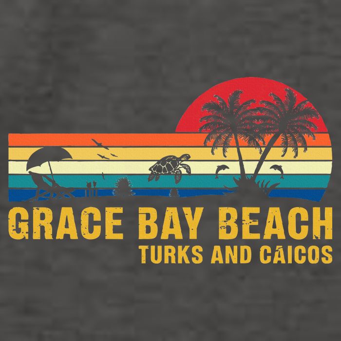 Grace Bay Beach Turks & Caicos Sea Turtle Vector Backpack