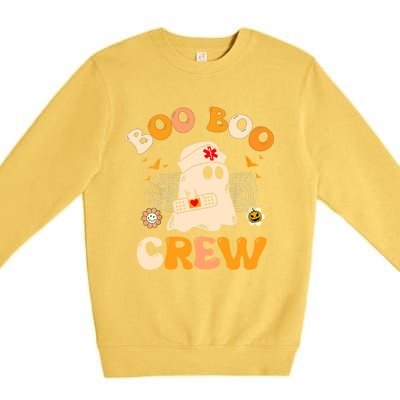 Groovy Boo Boo Crew Nurse Funny Ghost Halloween Nurse Gift Premium Crewneck Sweatshirt