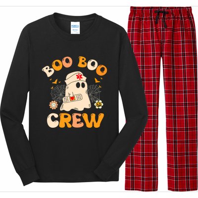 Groovy Boo Boo Crew Nurse Funny Ghost Halloween Nurse Gift Long Sleeve Pajama Set