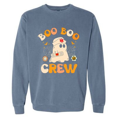 Groovy Boo Boo Crew Nurse Funny Ghost Halloween Nurse Gift Garment-Dyed Sweatshirt