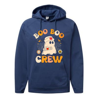 Groovy Boo Boo Crew Nurse Funny Ghost Halloween Nurse Gift Performance Fleece Hoodie