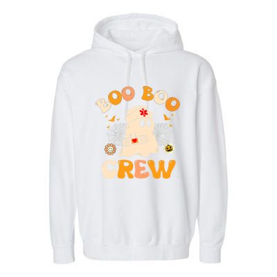 Groovy Boo Boo Crew Nurse Funny Ghost Halloween Nurse Gift Garment-Dyed Fleece Hoodie