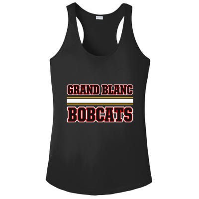 Grand Blanc Bobcats Horizontal Stripes Ladies PosiCharge Competitor Racerback Tank