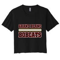Grand Blanc Bobcats Horizontal Stripes Women's Crop Top Tee