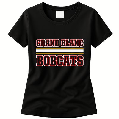 Grand Blanc Bobcats Horizontal Stripes Womens T-Shirt