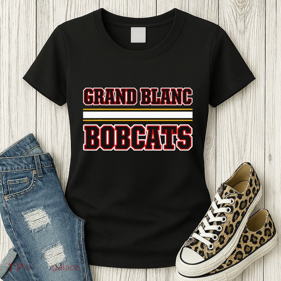 Grand Blanc Bobcats Horizontal Stripes Womens T-Shirt