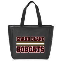 Grand Blanc Bobcats Horizontal Stripes Zip Tote Bag