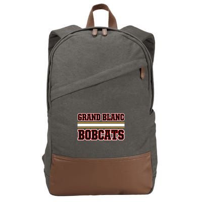 Grand Blanc Bobcats Horizontal Stripes Cotton Canvas Backpack