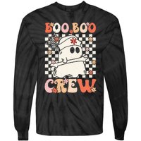 Groovy Boo Boo Crew Nurse Ghost Paramedic EMT EMS Halloween Tie-Dye Long Sleeve Shirt