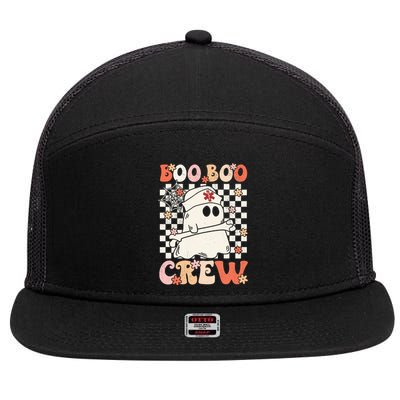 Groovy Boo Boo Crew Nurse Ghost Paramedic EMT EMS Halloween 7 Panel Mesh Trucker Snapback Hat