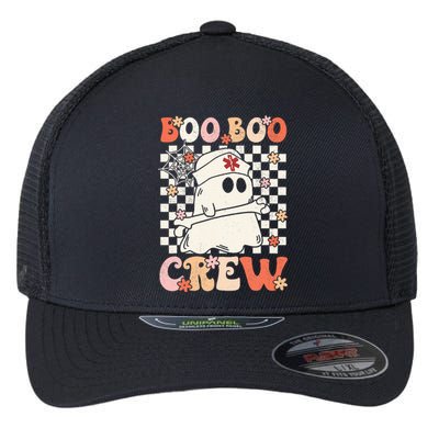 Groovy Boo Boo Crew Nurse Ghost Paramedic EMT EMS Halloween Flexfit Unipanel Trucker Cap