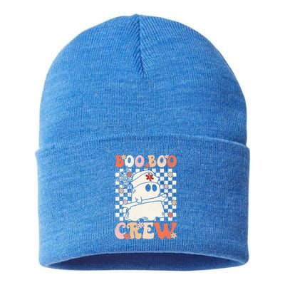 Groovy Boo Boo Crew Nurse Ghost Paramedic EMT EMS Halloween Sustainable Knit Beanie