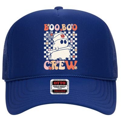 Groovy Boo Boo Crew Nurse Ghost Paramedic EMT EMS Halloween High Crown Mesh Back Trucker Hat