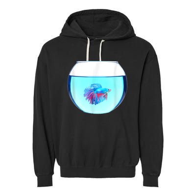 Glass Bowl Betta Fish Garment-Dyed Fleece Hoodie