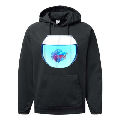 Glass Bowl Betta Fish Performance Fleece Hoodie