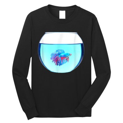 Glass Bowl Betta Fish Long Sleeve Shirt