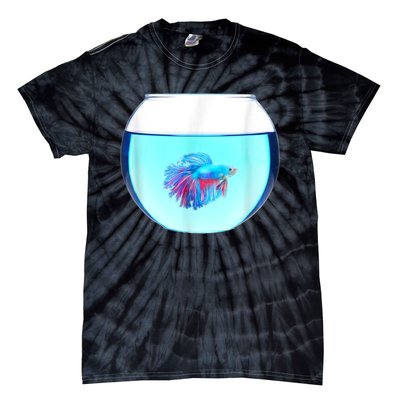 Glass Bowl Betta Fish Tie-Dye T-Shirt