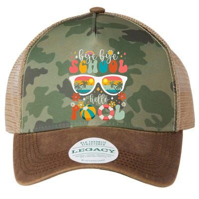 Groovy Bye Bye School Hello Pool Last Day Of School Summer Legacy Tie Dye Trucker Hat