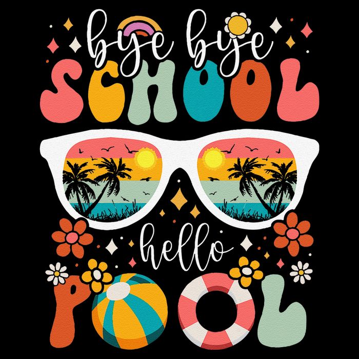 Groovy Bye Bye School Hello Pool Last Day Of School Summer Backpack