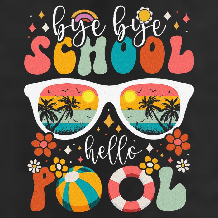 Groovy Bye Bye School Hello Pool Last Day Of School Summer Adult Drive Performance Visor