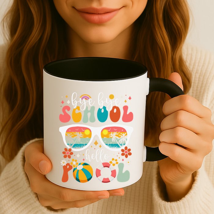 Groovy Bye Bye School Hello Pool Last Day Of School Summer Mug