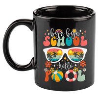 Groovy Bye Bye School Hello Pool Last Day Of School Summer 11oz C Handle Ceramic Mug