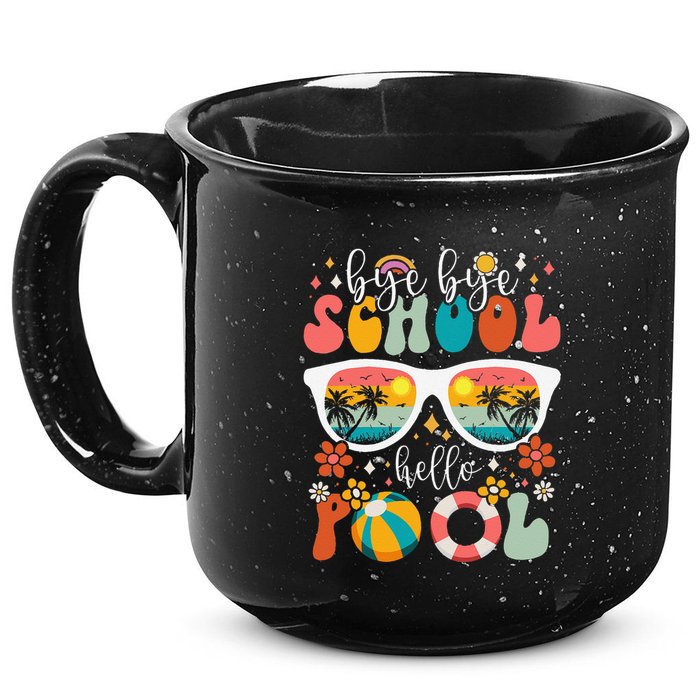 Groovy Bye Bye School Hello Pool Last Day Of School Summer 15oz Campfire Ceramic Mug