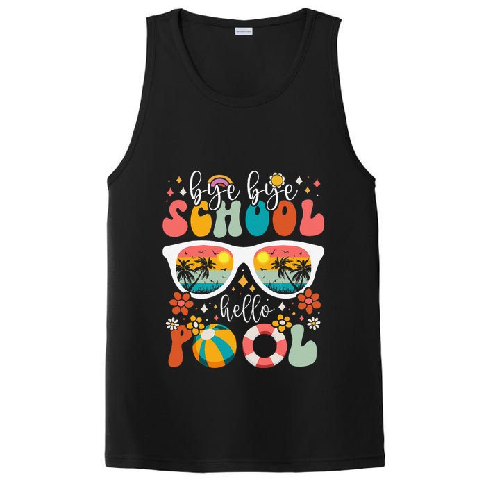 Groovy Bye Bye School Hello Pool Last Day Of School Summer PosiCharge Competitor Tank