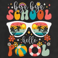 Groovy Bye Bye School Hello Pool Last Day Of School Summer Trucker Hat