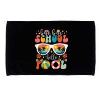 Groovy Bye Bye School Hello Pool Last Day Of School Summer Microfiber Hand Towel