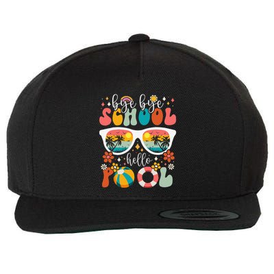 Groovy Bye Bye School Hello Pool Last Day Of School Summer Wool Snapback Cap