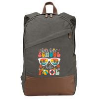 Groovy Bye Bye School Hello Pool Last Day Of School Summer Cotton Canvas Backpack