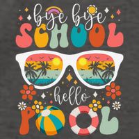 Groovy Bye Bye School Hello Pool Last Day Of School Summer Vector Backpack