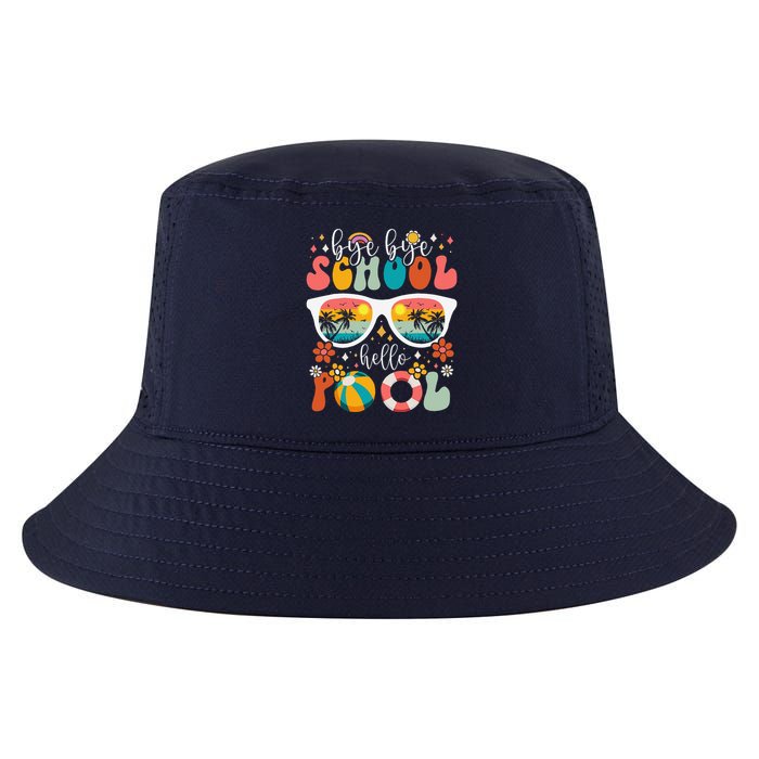 Groovy Bye Bye School Hello Pool Last Day Of School Summer Cool Comfort Performance Bucket Hat