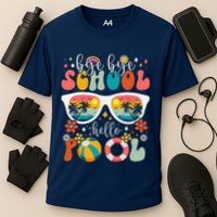 Groovy Bye Bye School Hello Pool Last Day Of School Summer Performance Shirt