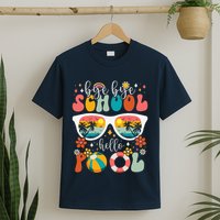 Groovy Bye Bye School Hello Pool Last Day Of School Summer T-Shirt