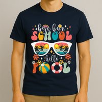 Groovy Bye Bye School Hello Pool Last Day Of School Summer T-Shirt